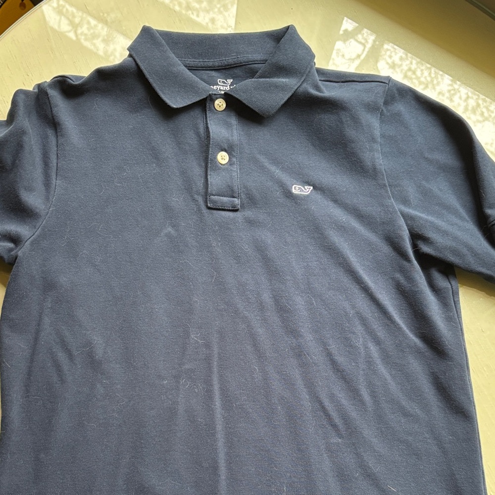 NWOT Vibeyard  Vines Boys Classic Polo Shirt - Navy sz L